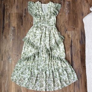 Floral Green Maxi Dress